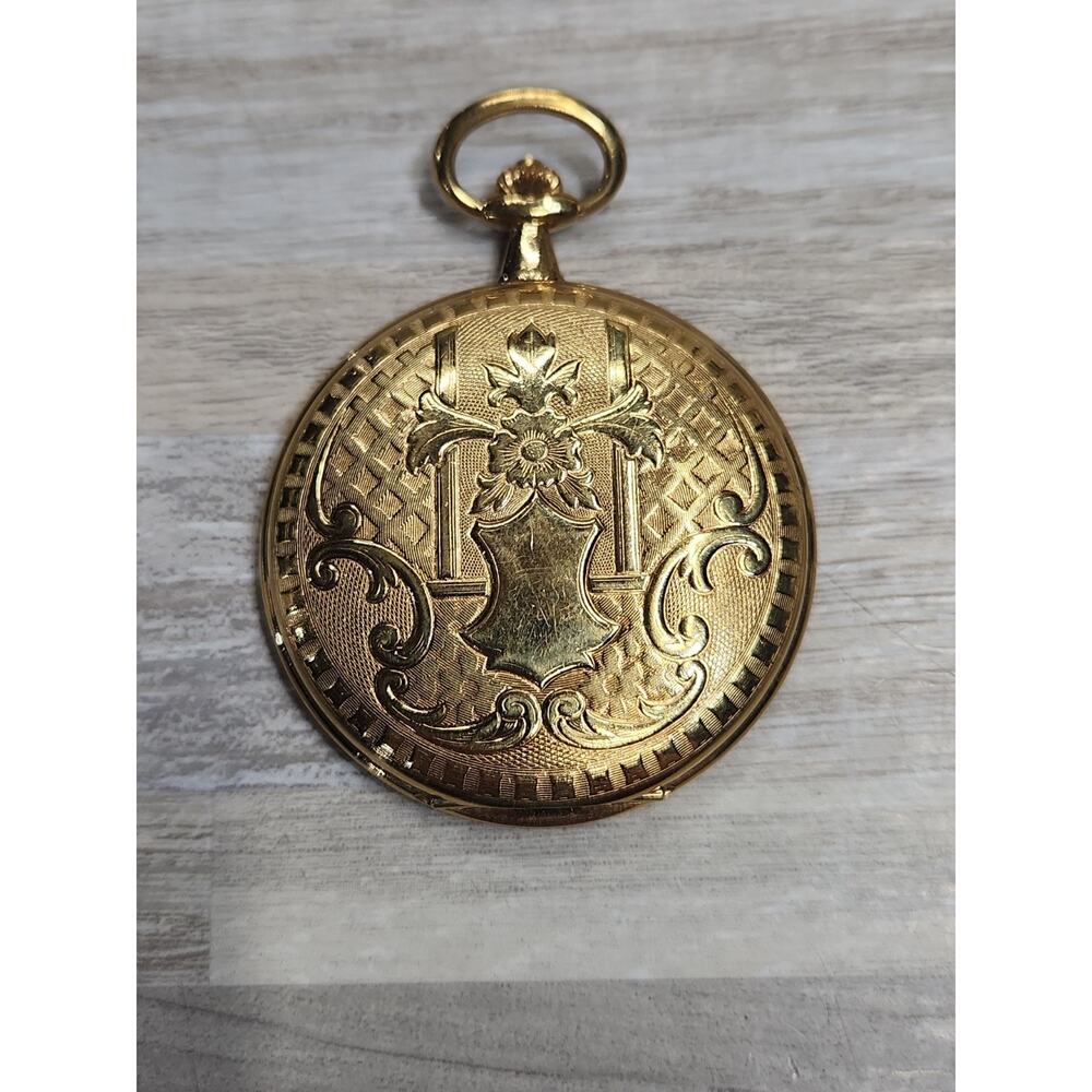 BUCHERER Vintage Quartz Pocket Watch Gold Tone 47mm SWISS MADE - Picture 3 of 8